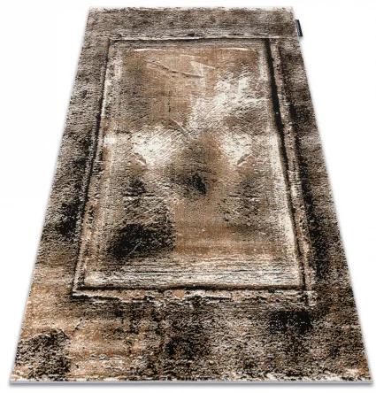 Moderný koberec DE LUXE 634 Rám vintage - Štrukturálny sivá / zlato Veľkosť: 240x340 cm