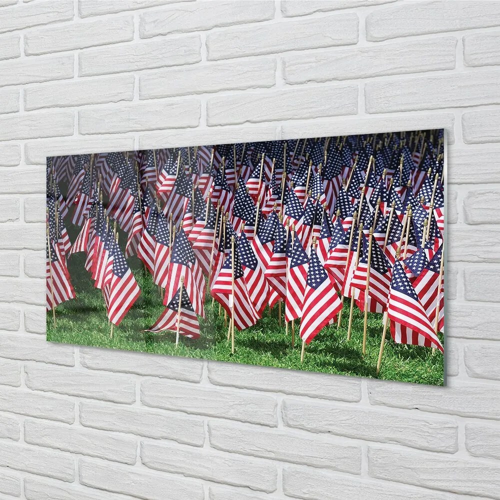 Sklenený obraz usa vlajky 100x50 cm