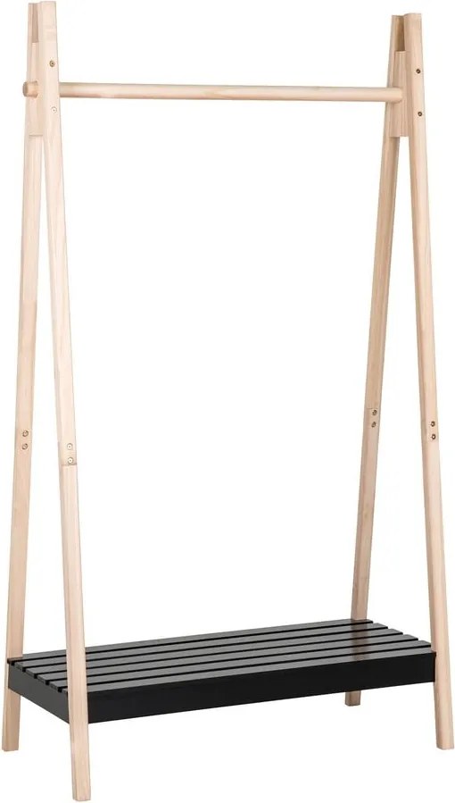 Čierny stojan na oblečenie z masívu pavlovnia Torino - House Nordic