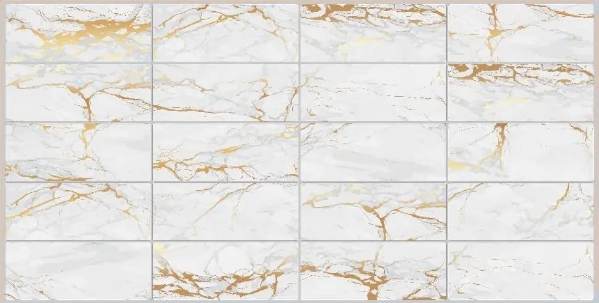 Obkladové panely 3D PVC TP10026211, cena za kus, rozmer 955 x 480 mm, mramor zlato-sivý, GRACE