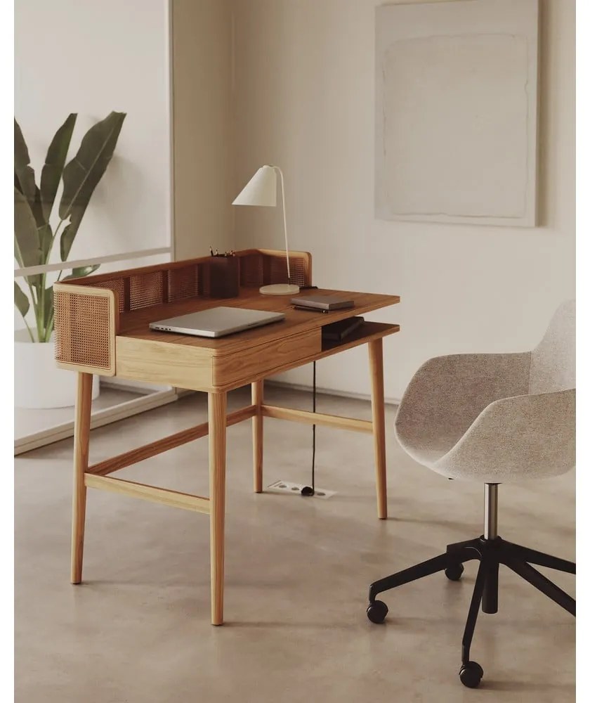 Pracovný stôl v dekore jaseňa 62x105 cm Araxi – Kave Home