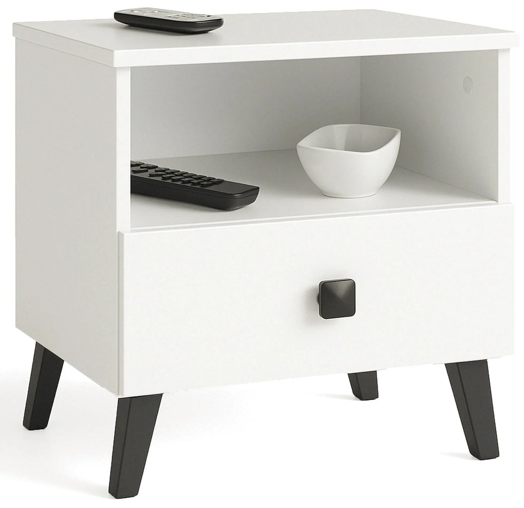 Nočný stolík MOBI K-01 biely/čierny