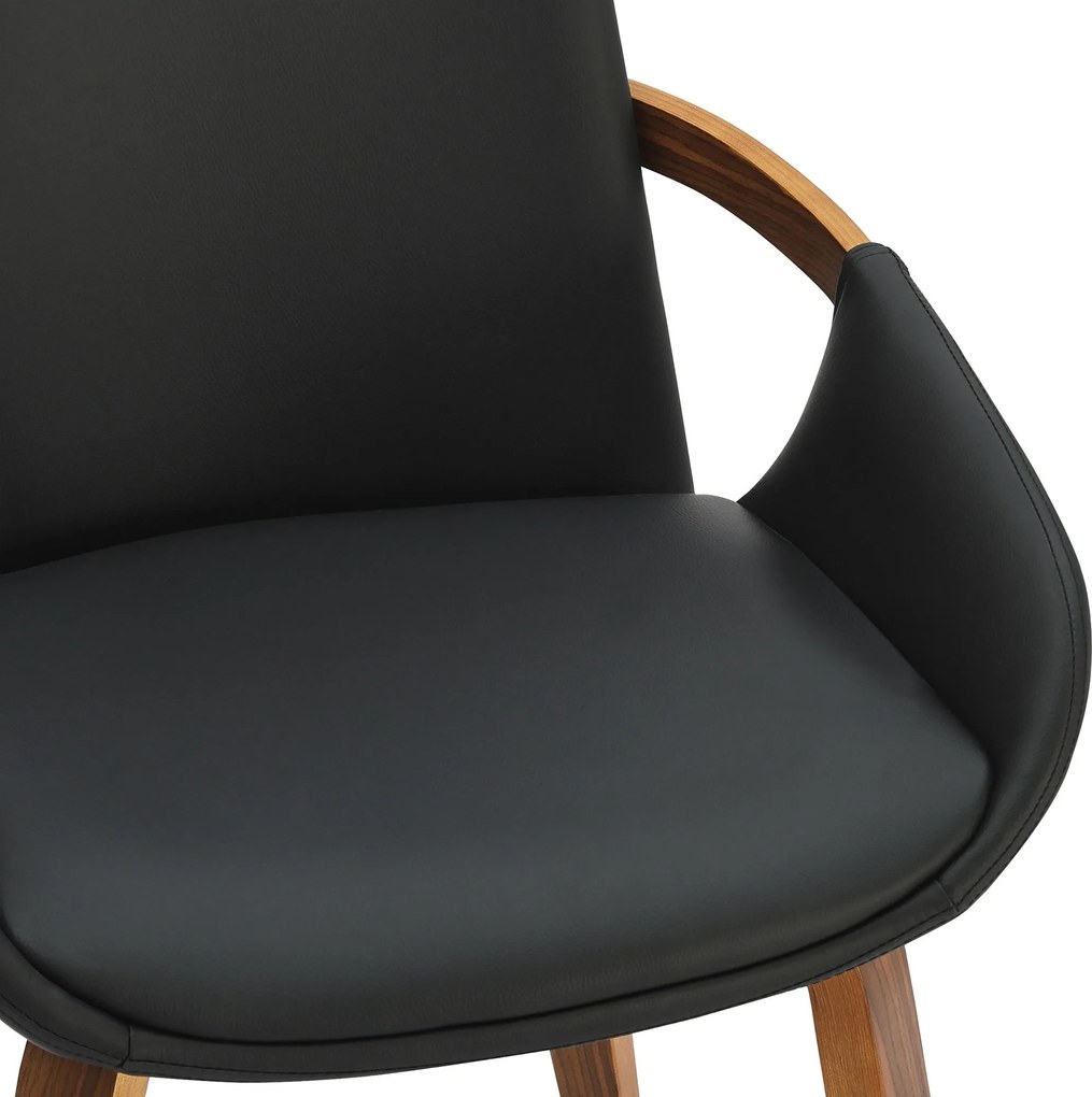 Jedálenská stolička Bertol koženka - orech/čierna