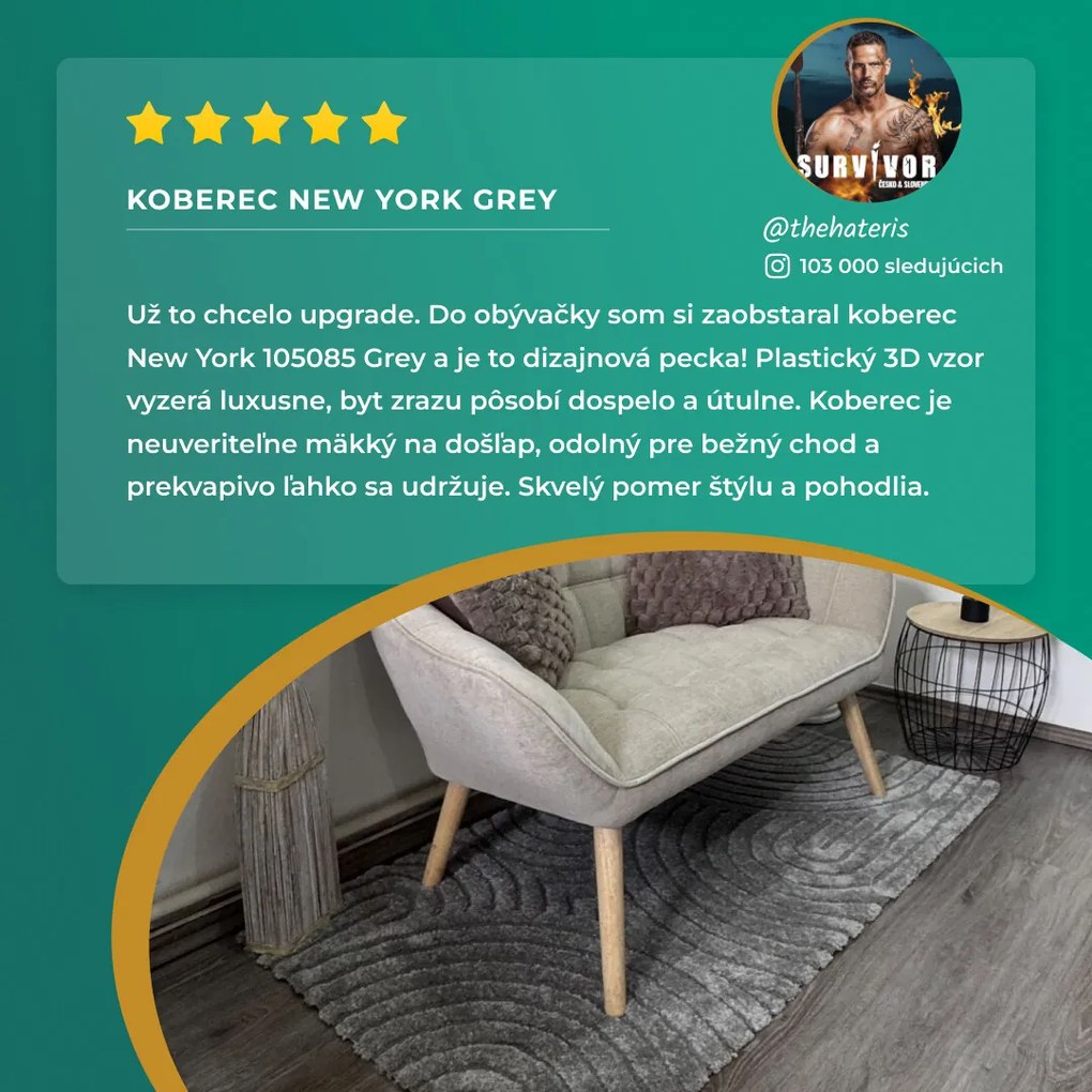 ELLE Decoration, Kusový koberec New York 105084 Cream, beige, 80x150, béžová, obývacia izba