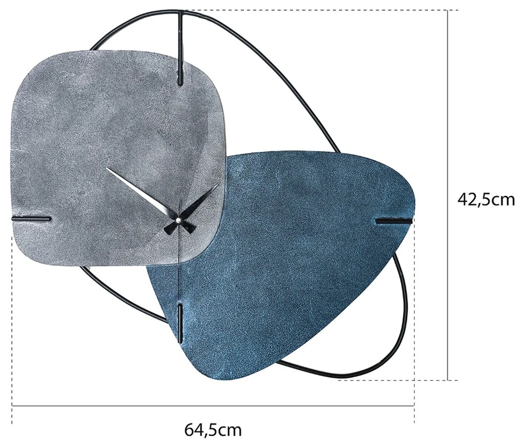 Dekorativné nástenné kovové hodiny Brazília šedé