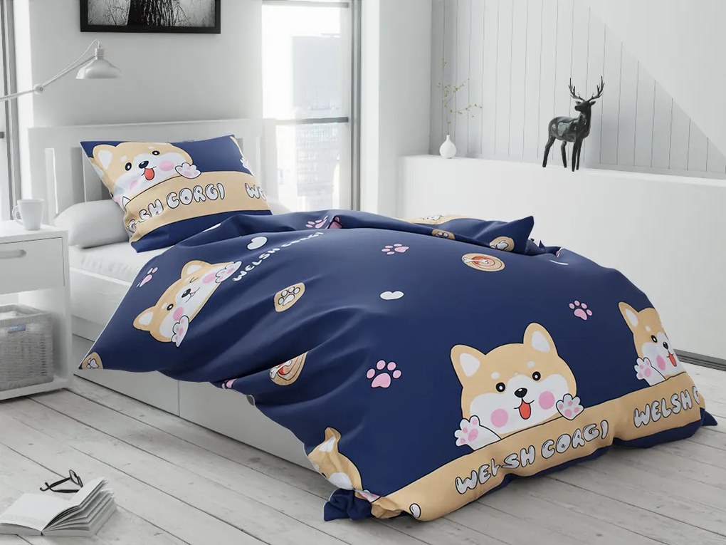 Detské obliečky WELSCH CORGI tmavosivé
