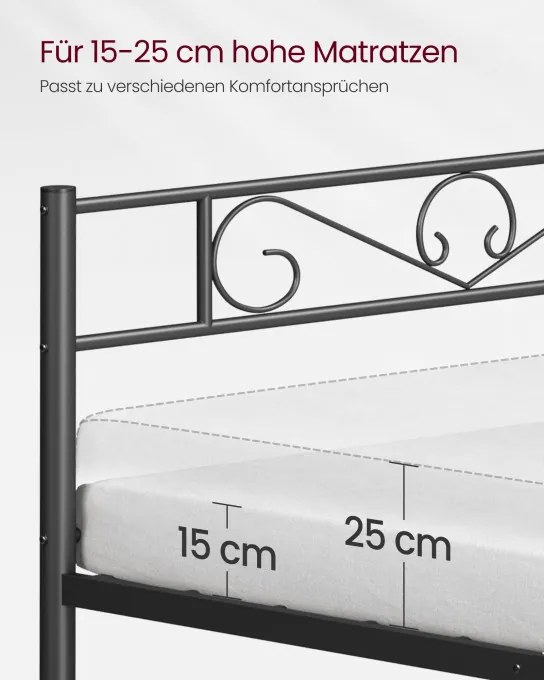 Kovová manželská posteľ 140 cm RMB064B01