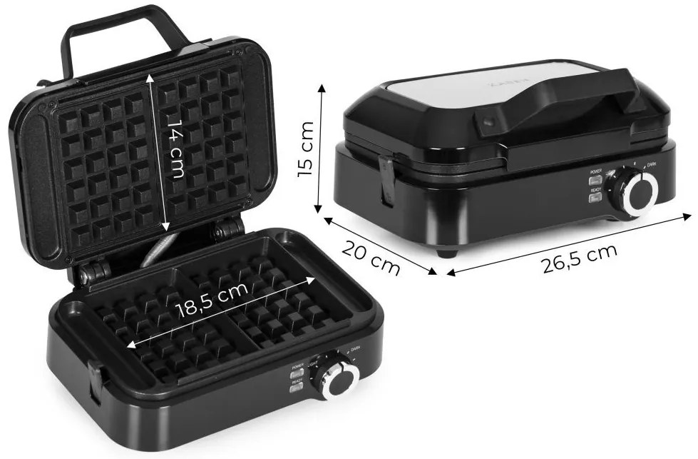 Gofrovač, vaflovač s nepriľnavými doskami -  1200 W s reguláciou teploty
