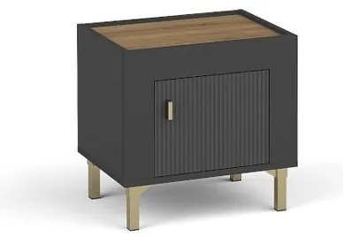 Nočný stolík Mossana MO11 (čierna). Akcia -20%. Vlastná spoľahlivá doprava až k Vám domov. 1096820