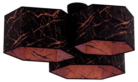 Duolla - Prisadený luster ROLLER TRIO HEX 3xE27/15W/230V čierna/medená