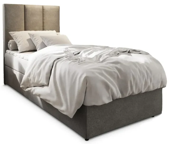 Čalúnená posteľ boxspring MERALIS 100x200 cm sivá Matrac: Matrac Bonell pružinový