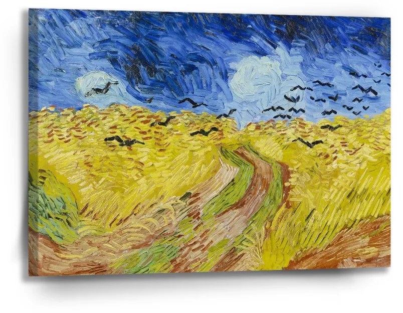 Sablio Obraz Pšeničné pole s vranami - Vincent van Gogh - 90x60 cm