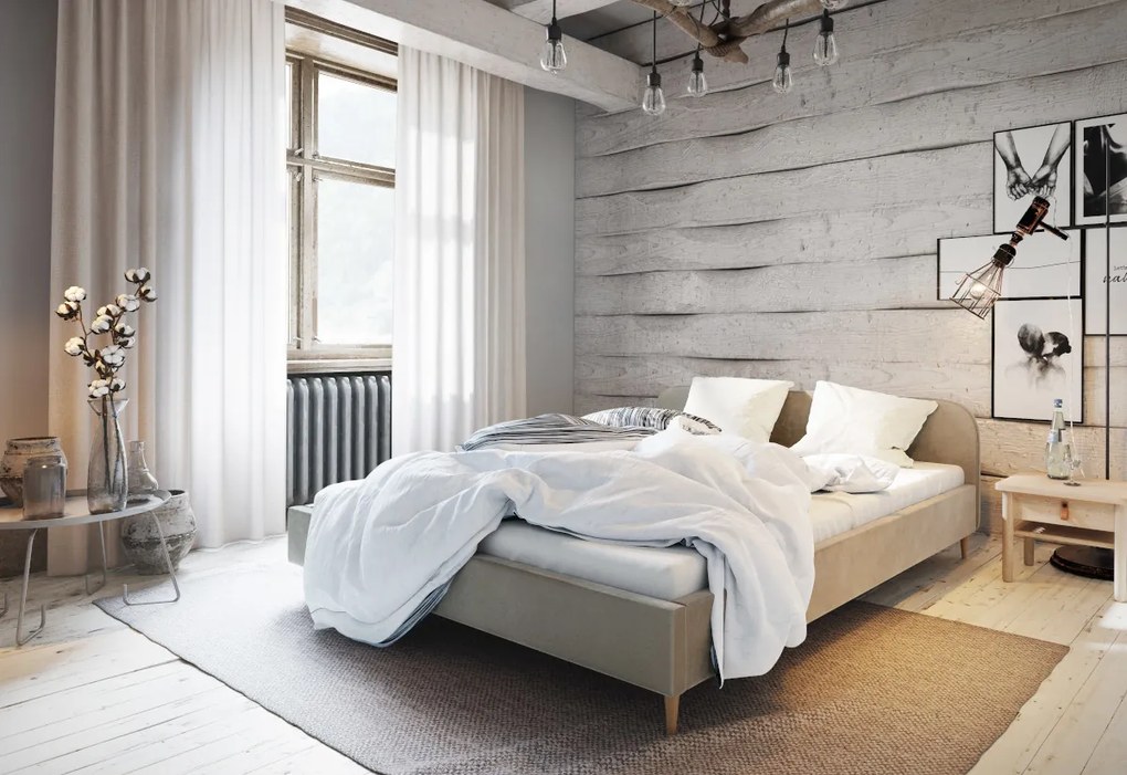 Čalúnená posteľ LOFT, 120x200, itaka 34 + rošt + penový matrac 14cm