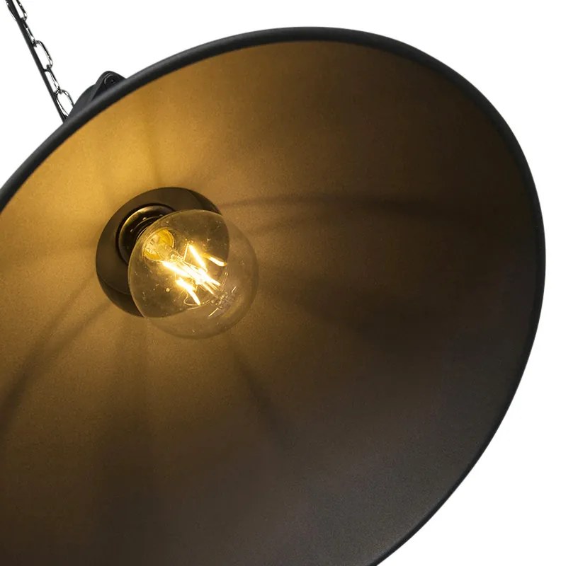 Inteligentné priemyselné závesné svietidlo čierne vrátane A60 WiFi 38,5 cm - Sicko