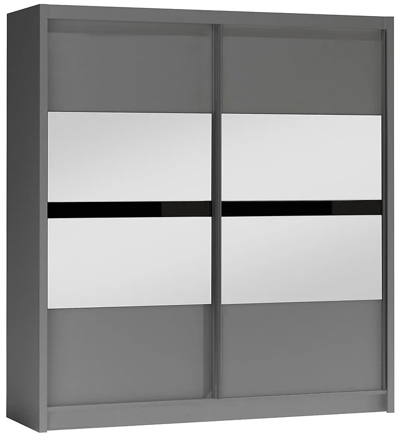 Skriňa Batumi 203 grafit/zrkadlo