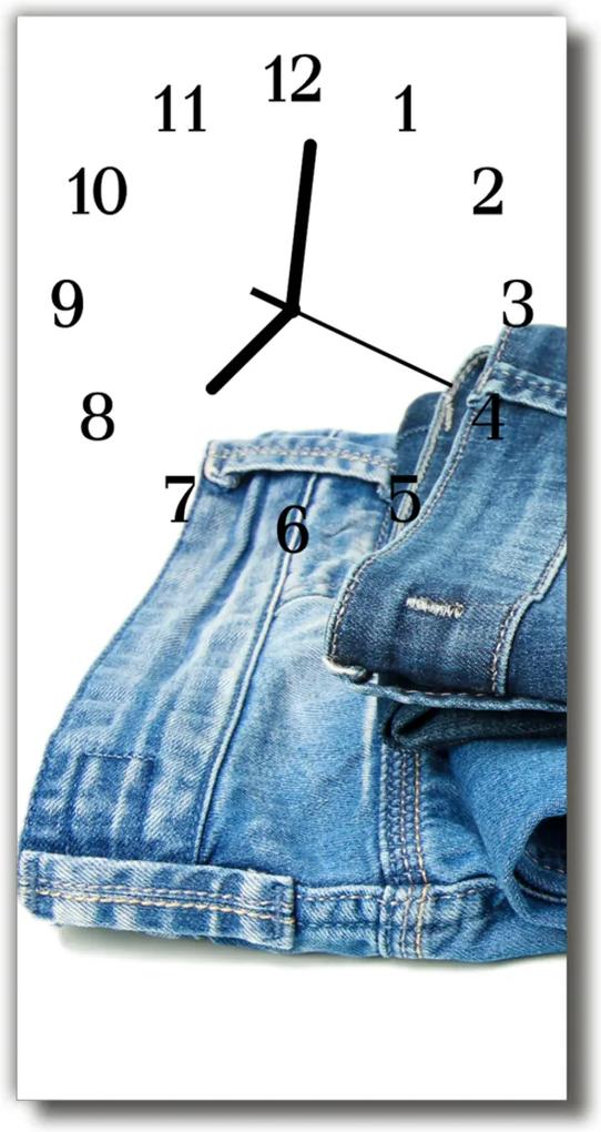 Skleněné hodiny vertikální Barevné džíny