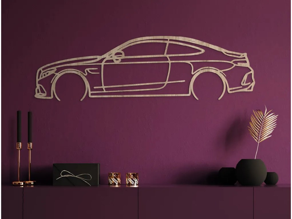 drevko Moderný obraz Mercedes C63 AMG Rozmer obrazu: 25,5 x 86 cm, Farba dekorácie: Čierna