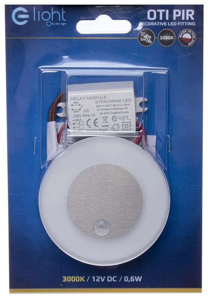 Schodiskové LED svietidlo Oti, 1x LED 0,6w, 3000k, s, pohybový senzor
