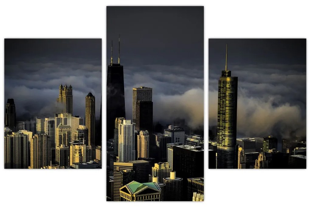 Obraz mesta v oblakoch (90x60 cm)