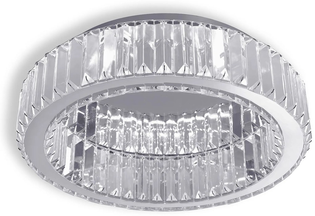 Toolight Toolight, krištáľové stropné svietidlo 40cm, 24W, 4000K, 1120lm, APP1742-C, chrómová, OSW-09306
