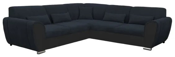 Rozkladacia rohová sedacia súprava s úložným priestorom v tvare L VISEU ľavá antracit/čierna