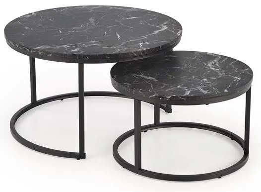KONFERENČNÝ STOLÍK DAVINO ČIERNY MRAMOR + ČIERNY