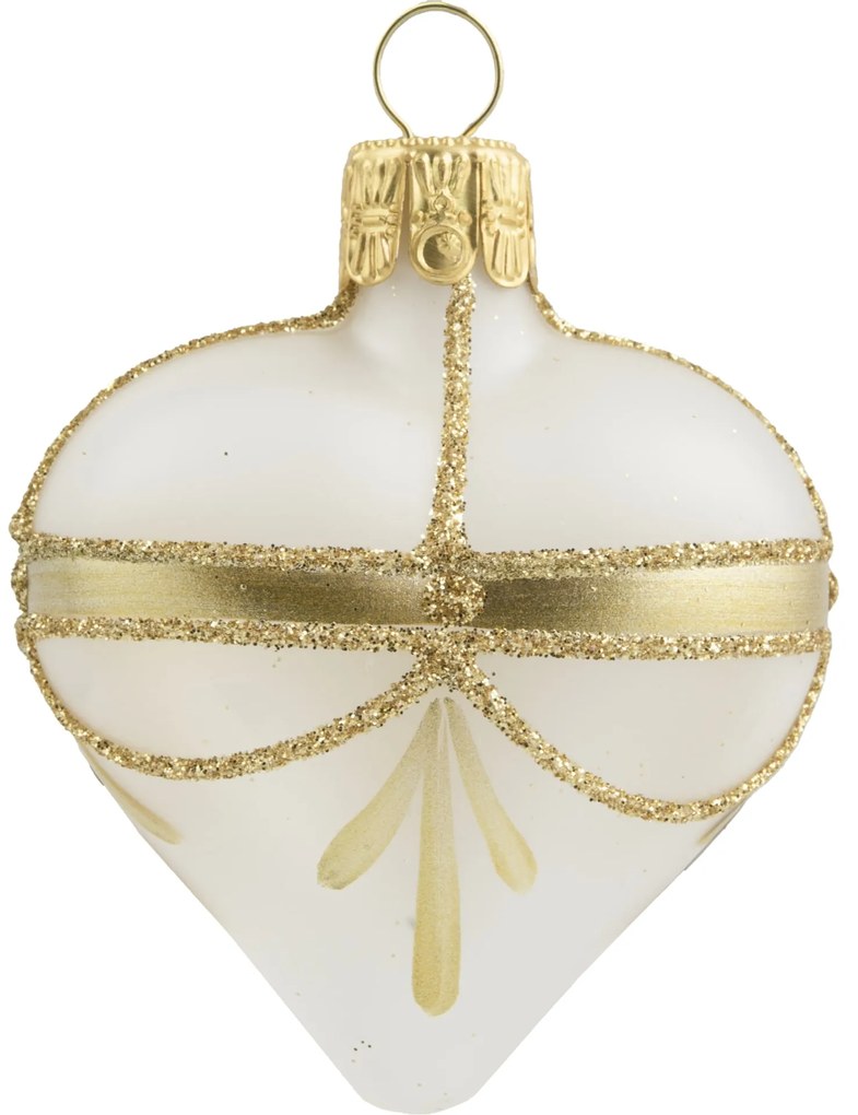 Bella Rose Sklenená vianočná ozdoba Srdce Mat