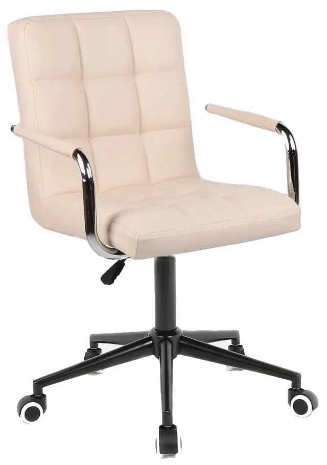 LuxuryForm DESIGN Stolička VERONA na čiernej podstave s kolieskami - krémová