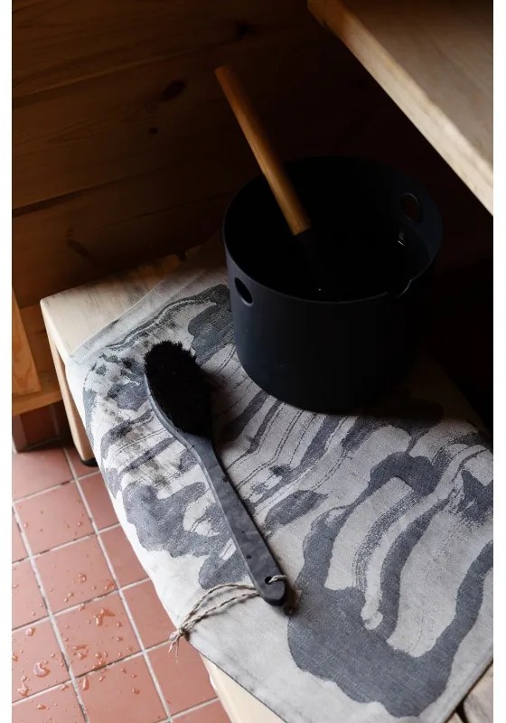 Sada do sauny na ležanie ľan-tmavo sivá