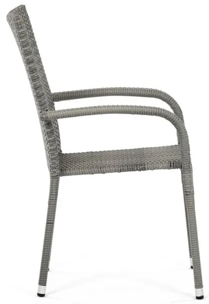 Autronic BONTEC Záhradná stolička, kov, polyratan, sivá, AZC-S2114 GREY Farba: Šedá