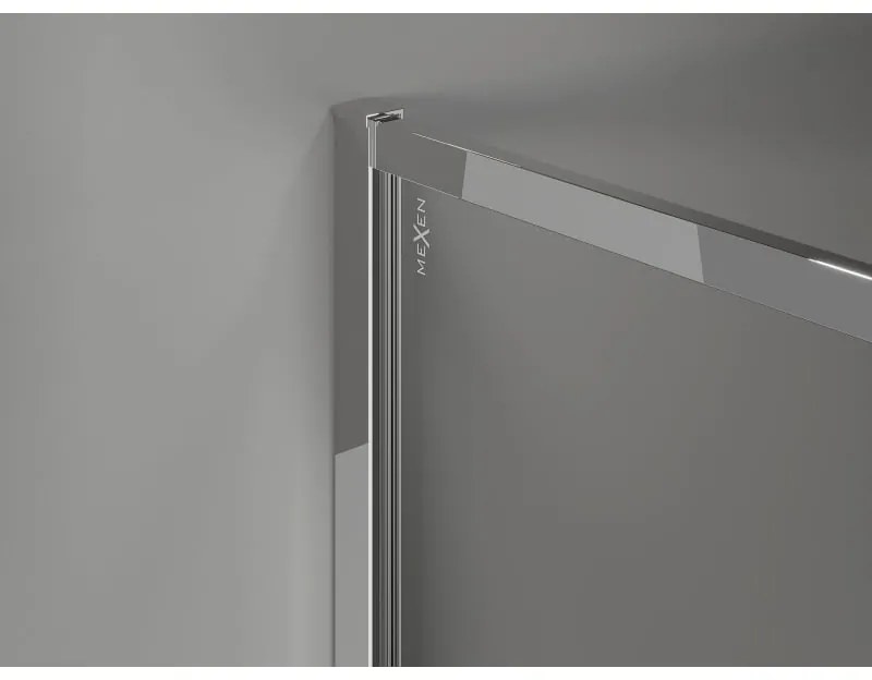 Mexen Kioto-F, sprchová zástena s rámom 120 x 202 cm, 8 mm šedé sklo, chrómový profil, 800-120-104-01-40