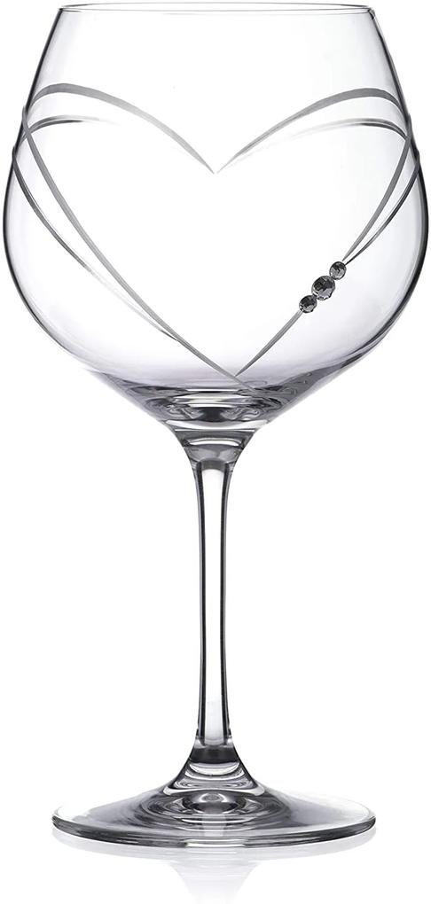 Diamante poháre na gin Hearts s kryštály Swarovski 640 ml 2KS