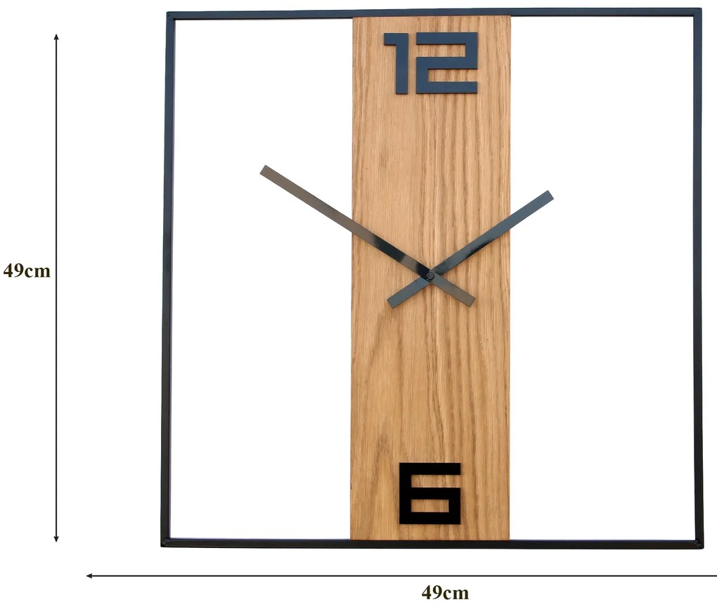 Nástenné hodiny Arabic Ramka 50 cm hnedé/čierne