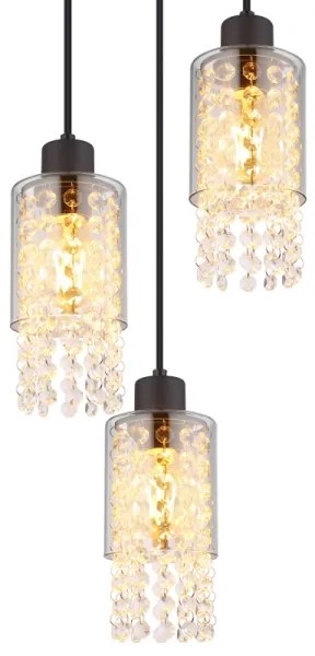 Globo 15799-3H - Luster na lanku BACKEY 3xE27/40W/230V pr. 25 cm čierna