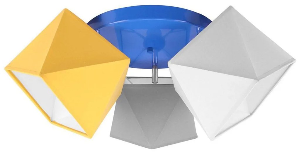 Detské stropné svietidlo Diamond, 3x textilné tienidlo (mix 7 farieb), (výber z 3 farieb konštrukcie - možnosť polohovania), o