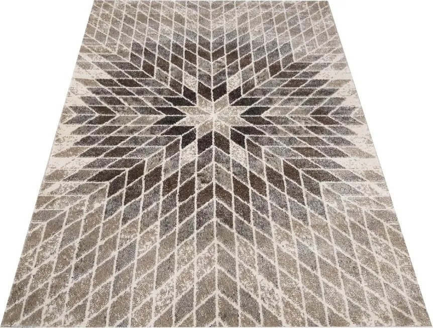 DY Béžový koberec s geometrickým vzorom Panamero 10 Rozmer: 60x100 cm