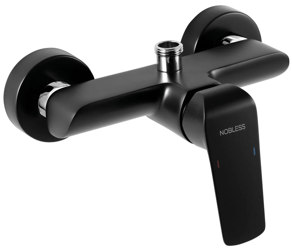 Novaservis Nobless Tina, sprchová nástenná batéria bez príslušenstva, čierna, 38062/1,5