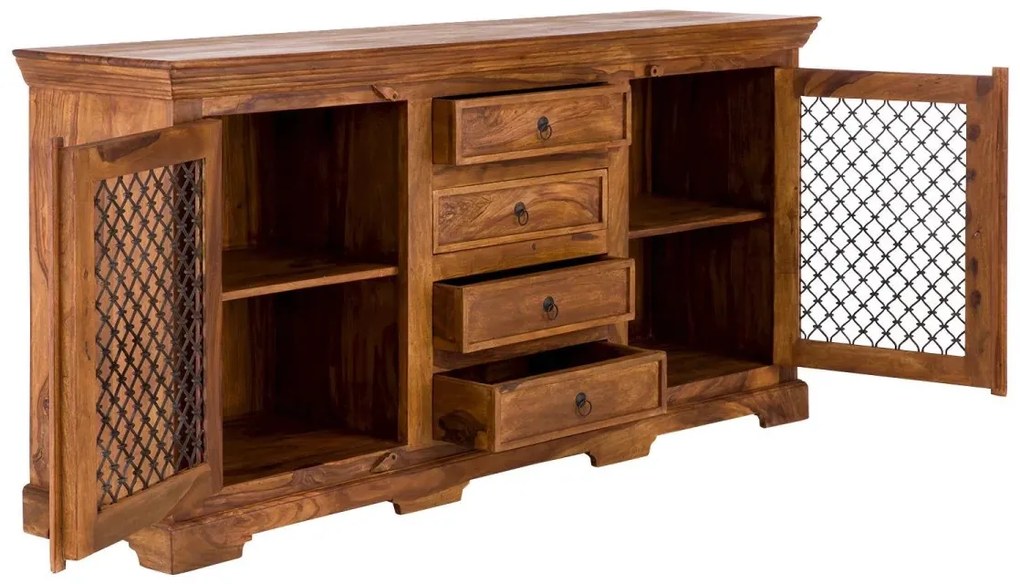 furniture-nabytek.cz - Masívny príborník Merlin II, lakovaný, hnedý – 180×45×90 cm