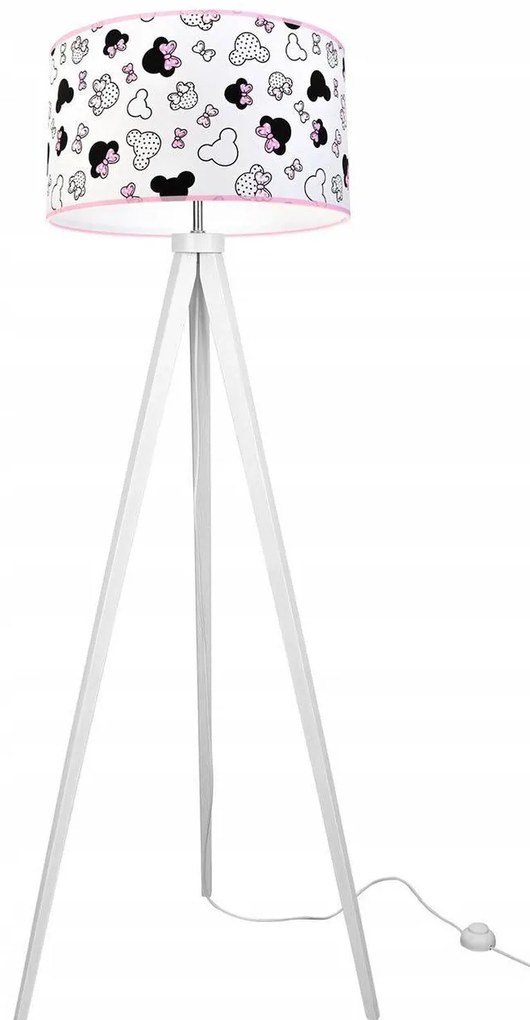 Detská stojacia lampa Minnie, 1x textilné tienidlo, (výber z 2 farieb konštrukcie)