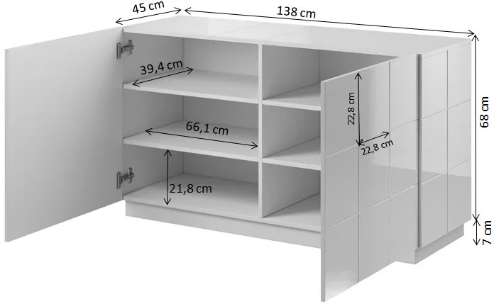 Cama Biela komoda Reja 2D