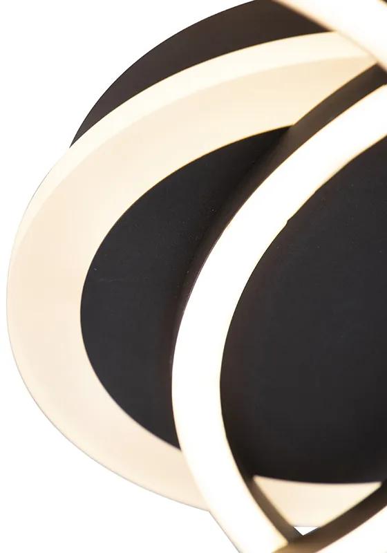Dizajnové stropné svietidlo čierne vrátane LED 3-stupňového stmievania - Veni