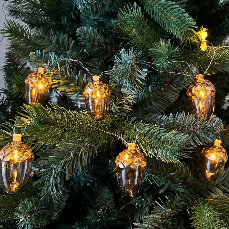 SIRIUS LED světelné žaludy, 8 kusů na řetězu, délka 1,3 m, zlatá