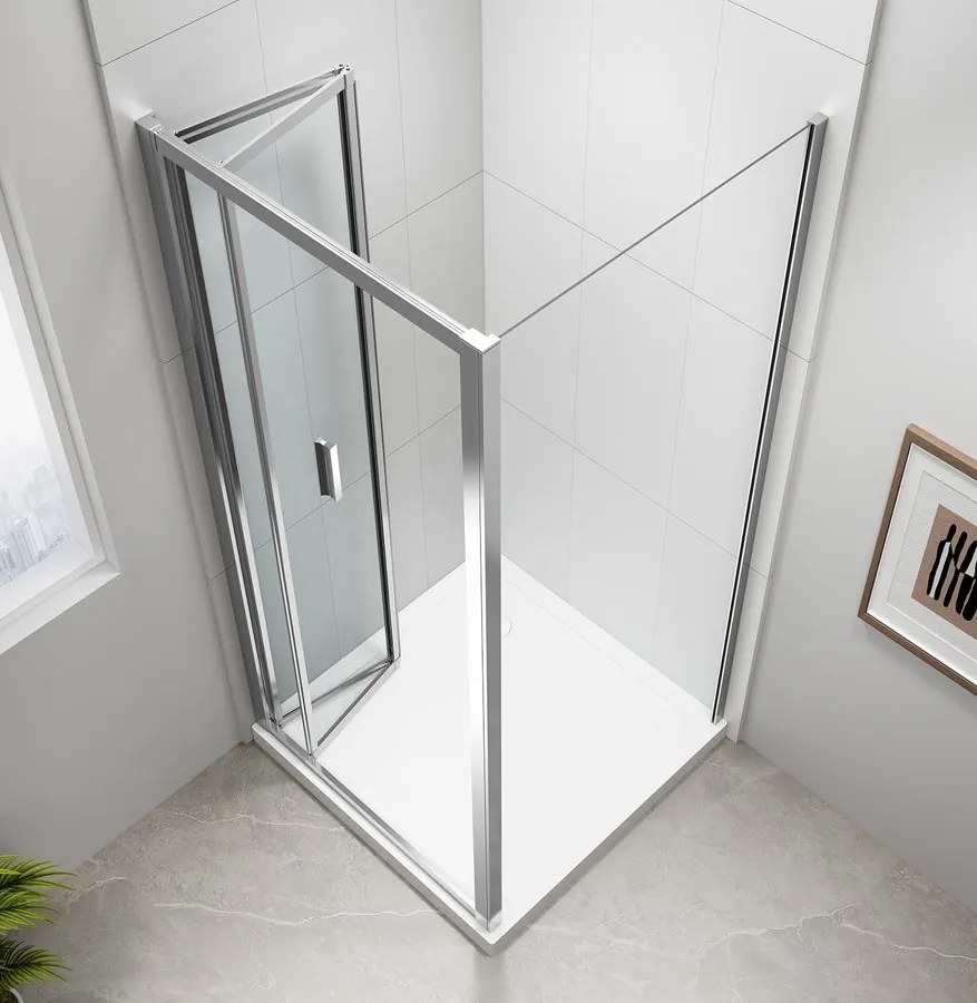 Polysan Polysan, EASY štvorcová sprchová zástena 800x800mm, skladacie dvere, L/R varianta, číre sklo, EL1980EL3215