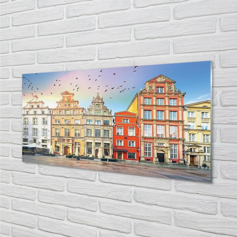 Sklenený obraz Gdańsk budovy staré mesto 120x60 cm