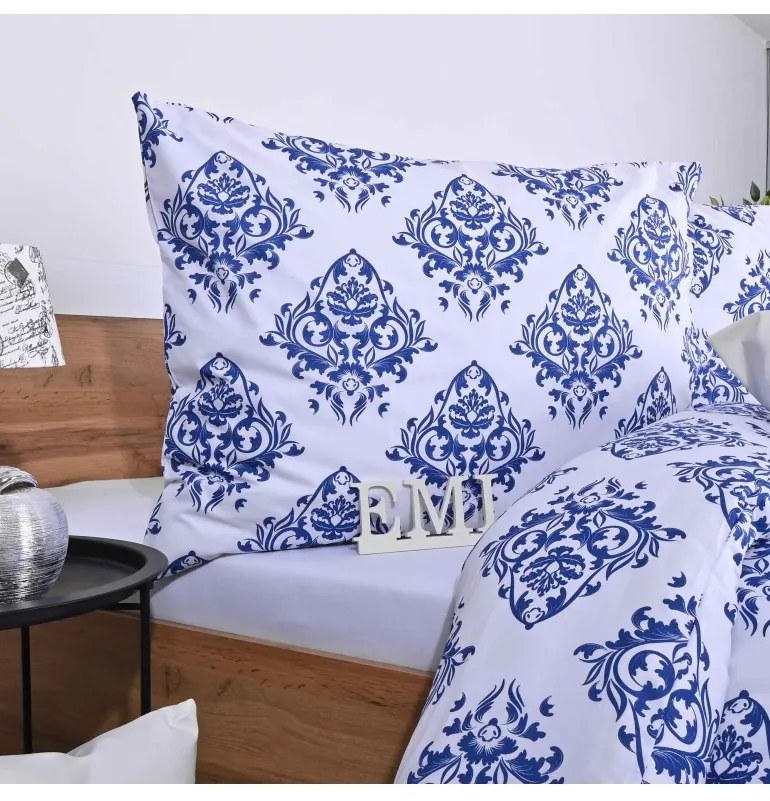 Obliečky bavlnené Atény modré EMI, Francúzsky set1 200x220 + 2x (70x90)