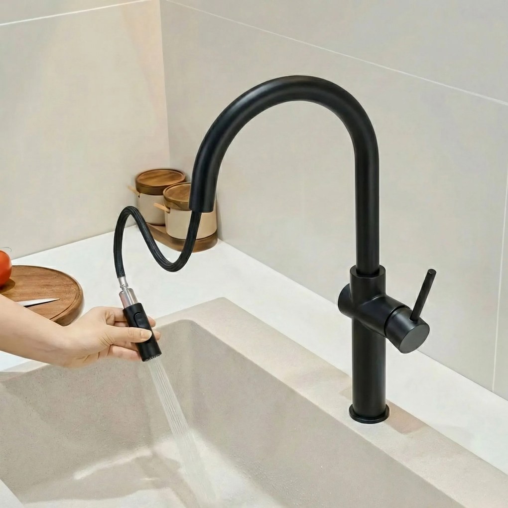 Rea Fresh High, vysoká kuchynská batéria, čierna matná REA-B7200