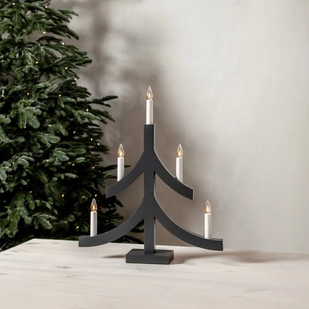 Tmavosivá vianočná svetelná dekorácia Pagod – Star Trading