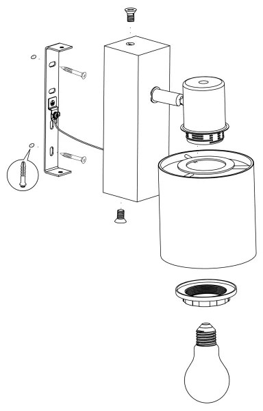 Eglo 99488 - Nástenné svietidlo BATALLAS 1xE27/10W/230V