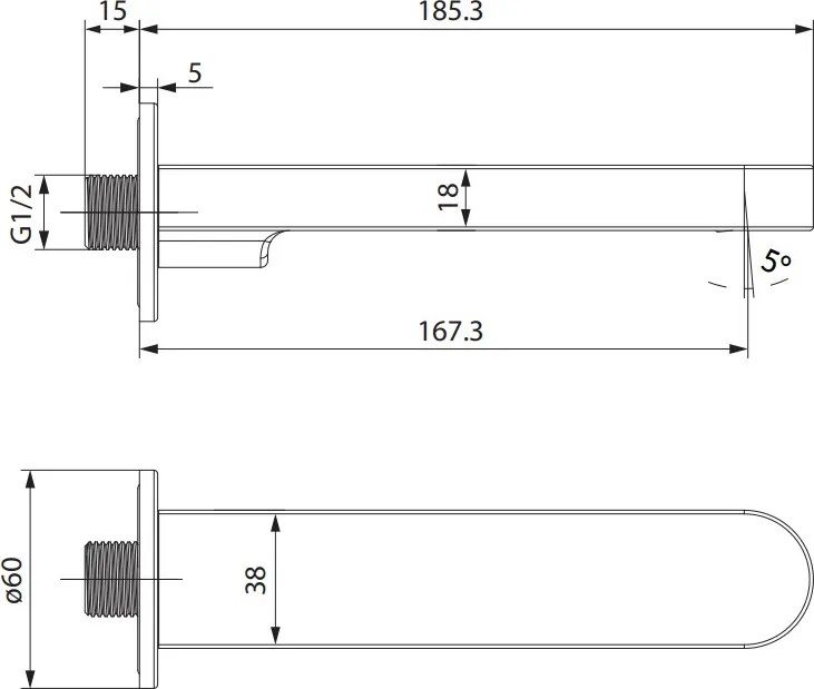 Cersanit Inverto, podomietková vaňová výlevka 185mm, čierna matná, S951-557