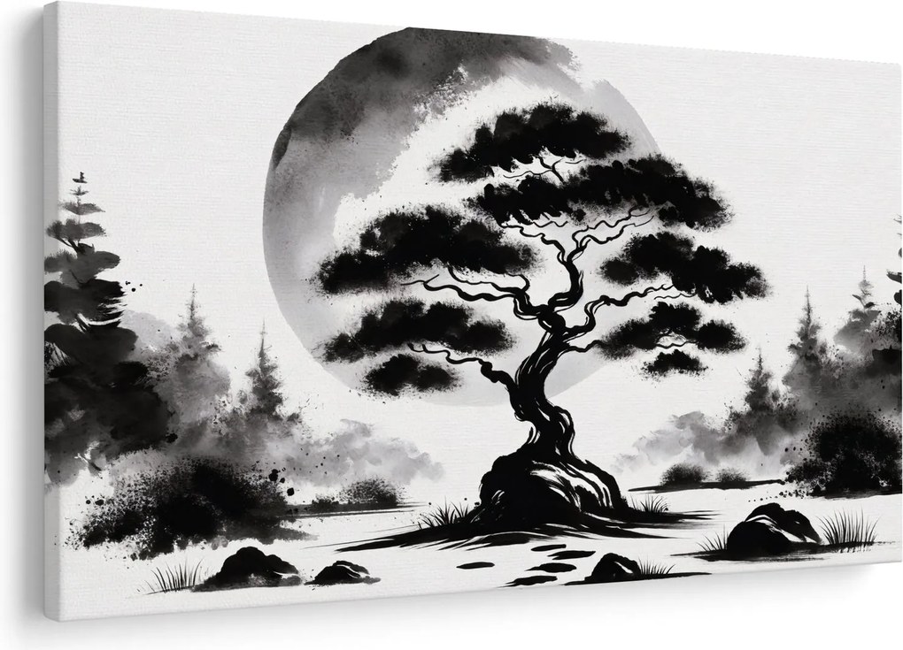 Obraz – Čiernobiela bonsai (90x60 cm)